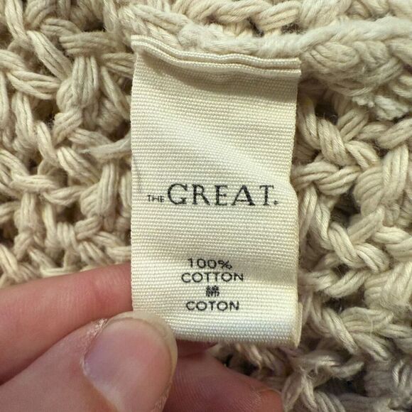 The Great. Shawl Collar Crochet Pocket Open Cardigan Size 1 US S - Picture 5 of 8